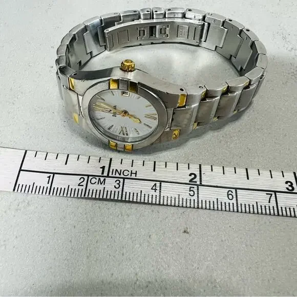 Bulova White 2-Tone Stainless Steel Women's Watch 98U28 6in. - Picture 10 of 15